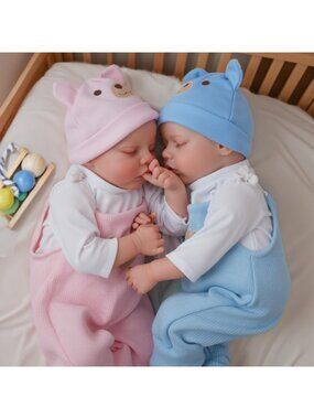 Realistic 17" Reborn Twin Baby Dolls Set - Boy & Girl, Perfect Gift for Kids